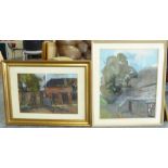Christopher John Assheton-Stones (British 1947-1999): Farmyard Scenes, two pastels, one signed and