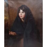 Thomas Hartley (British fl.1820-1860): Portrait of an Irish Peasant Girl, oil on canvas signed