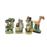 Staffordshire figure group in the style of Walton of male and female musicians in bocage H21cm, ano