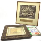 Two photographs of the GB RLFC team 1951, postcard size annotated verso, reprint of a photograph of