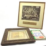 Two photographs of the GB RLFC team 1951, postcard size annotated verso, reprint of a photograph of