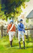 David 'Mouse' Cooper (British Contemporary): 'Newmarket July Course', oil on board signed 18cm x 12