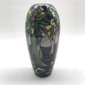 Moorcroft Holly Hatch pattern vase designed by Rachel Bishop, H19.5cm