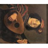 Continental School (20th century): The Lute Player, oil on canvas unsigned 53cm x 45cm