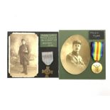 'Croix du Combattant' medal with a photograph of Marcel Lorgin, Maginot Line December 1939 and a Fr
