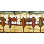 Beal (British Contemporary): Abstract Forest, triptych oils on canvas each 60cm x 40cm (3) (unframe