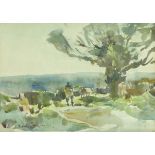 William B Dealtry (British 1915-2007): Herding Cattle, watercolour signed 20cm x 28cm