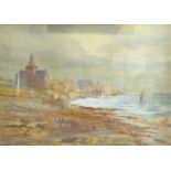 Robert B Johnston (Scottish 1840-1914): Collecting Kelp at St Monans, watercolour signed 49cm x 69c