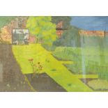 British Contemporary: The Cottage Garden, gouache indistinctly signed, and a contemporary pastel by