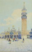 Italian School (20th century): Venetian Plaza, watercolour indistinctly signed 29cm x 18cm