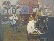 British School (20th century): In the Pub, oil on canvas unsigned 71cm x 91cm