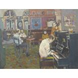 British School (20th century): In the Pub, oil on canvas unsigned 71cm x 91cm