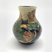 Moorcroft Burdock pattern vase designed by Philip Gibson, H16cm