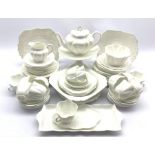 Shelley Dainty tea service in white comprising teapot, milk jug, thirteen cups and saucers, large b