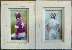 David 'Mouse' Cooper (British Contemporary): Portraits of Jockeys' Silks - 'Colours of Sole Power a