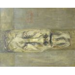 Mick Arnup (British 1923-2008): 'Ecce Homo', oil on canvas signed verso on top of another painting