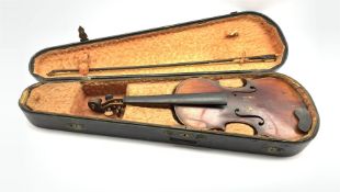 19th Century violin with the paper label of Mathias Neuner, Mittenwald No. 94 1801, with bow in cas