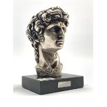 Bust of David after Michelangelo by Isaac Jeheskel marked Sterling 925 H20cm