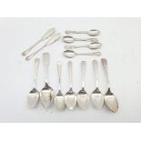 Set of four silver teaspoons with pierced handles by Thomas Bradbury & Sons, Sheffield 1925. pair of