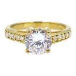 Silver-gilt cubic zirconia ring, stamped 925