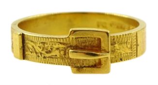 9ct gold buckle ring hallmarked, approx 3gm