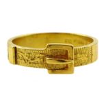 9ct gold buckle ring hallmarked, approx 3gm