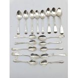 Set of five Victorian silver tea spoons Sheffield 1894 and various part sets and individual silver t
