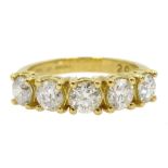 18ct gold five stone diamond ring, hallmarked, diamond total weight approx 1.70 carat