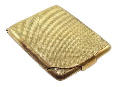 9ct gold vesta case, engine turned decoration by William Neale & Son Ltd, Birmingham 1925