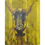 Sarah Williams (British 1961-): Portrait of a Goat, oil on canvas signed and dated 2019 verso 41cm x