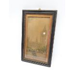 19th/ early 20th century Lithograph clock picture of Big Ben in ebonised frame, 31cm x 16cm