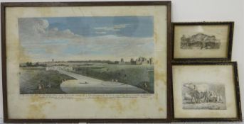 John Boydell (British 1720-1804): 'A North West View of Blenheim House Oxford', hand coloured engrav