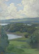 James Cadenhead (British 1858-1927): 'Loch Awe', oil on board signed with monogram, titled on the mo