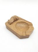 Thompson of Kilburn Mouseman oak ashtray with carved mouse signature