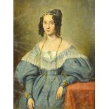 English School (Early 19th century): Portrait of 'Henrietta', oil on panel unsigned, inscribed on a