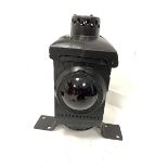 Railway crossing signal warning lamp having a black painted finish with original cast iron bracket m