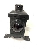 Railway crossing signal warning lamp having a black painted finish with original cast iron bracket m