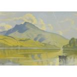 Kathleen Margaret Pearson (British 1898-1961): 'Lake Bala' Wales, oil on board signed with monogram,