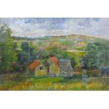 Anne Williams (British 20th century): 'Bransdale Mill' Yorkshire, mixed media on paper signed and ti