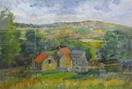 Anne Williams (British 20th century): 'Bransdale Mill' Yorkshire, mixed media on paper signed and ti