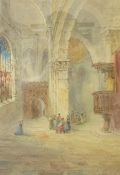 David Roberts R.A. (Scottish 1796-1864): 'Rheims Cathedral', watercolour signed and dated 1861, titl