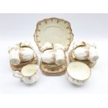 Royal Albert 'Trellis' pattern tea set comprising twelve cups and saucers, twelve plates, milk jug,
