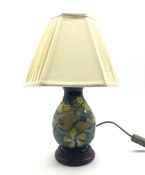 Moorcroft baluster form table lamp with shade, H42cm