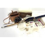 Hardy two piece fly rod 260cm, a box of fly tying items, Muriel Fosters Fishing Diary in slip case a
