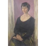 Mick Arnup (British 1923-2008): Portrait of a Seated Lady, oil on canvas unsigned 91cm x 60cm (unfra
