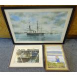 M Sharpe (British 20th century): 'Ironclads', oil on board signed and dated '86, with another painti