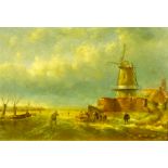 Sebastian (20th century): Dutch Winter Landscape, oil on board signed 11cm x 17cm