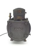 Vintage black metal gas meter by John West converted to a lamp H34cm