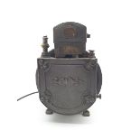 Vintage black metal gas meter by John West converted to a lamp H34cm