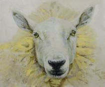 Sarah Williams (British 1961-): White Sheep, oil on canvas signed verso 75cm x 90cm Notes: Sarah g